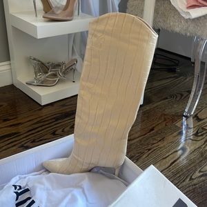 Maryana Crocodile-Embossed Leather Boot size 7